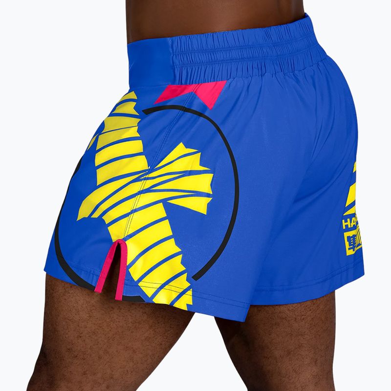 Hayabusa Icon Kickboxing Herren Trainingsshorts blau/gelb 3