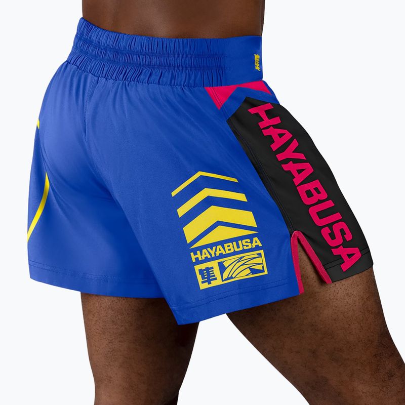Hayabusa Icon Kickboxing Herren Trainingsshorts blau/gelb 4