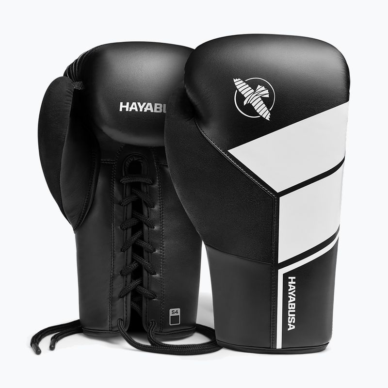 Hayabusa S4 Lace Up Boxhandschuhe weiß S4LACBG-BK 8