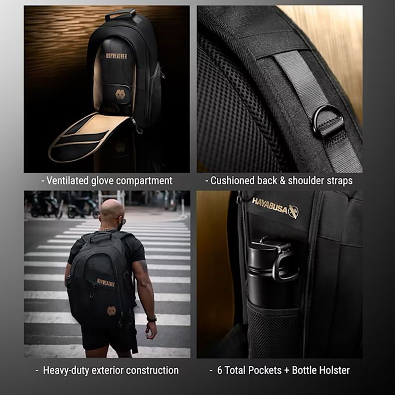 Hayabusa Mayweather Boxing Trainingsrucksack 30 l schwarz/gold 12