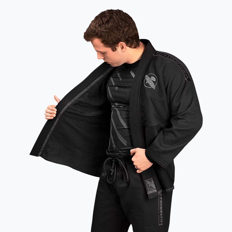 GI für brasilianisches Jiu-Jitsu Hayabusa Lightweight schwarz 6