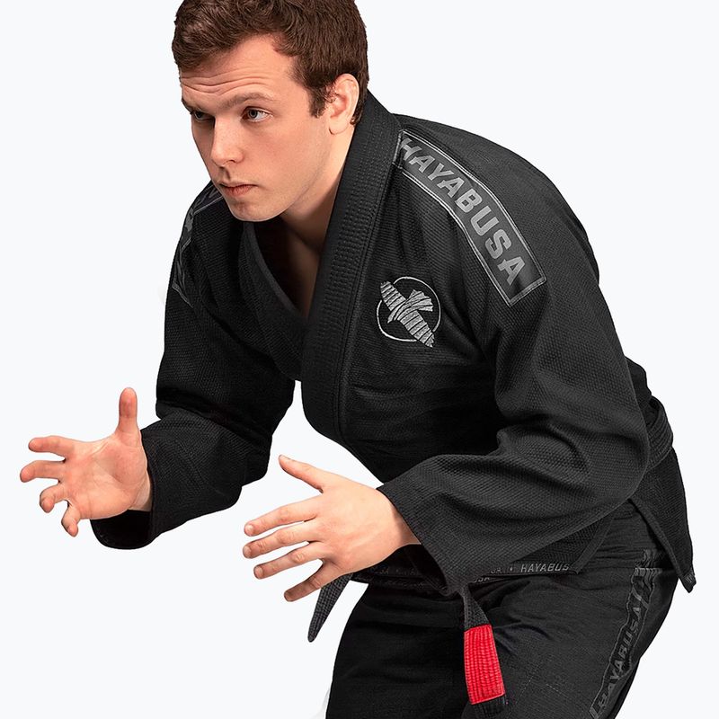 GI für brasilianisches Jiu-Jitsu Hayabusa Lightweight schwarz 7