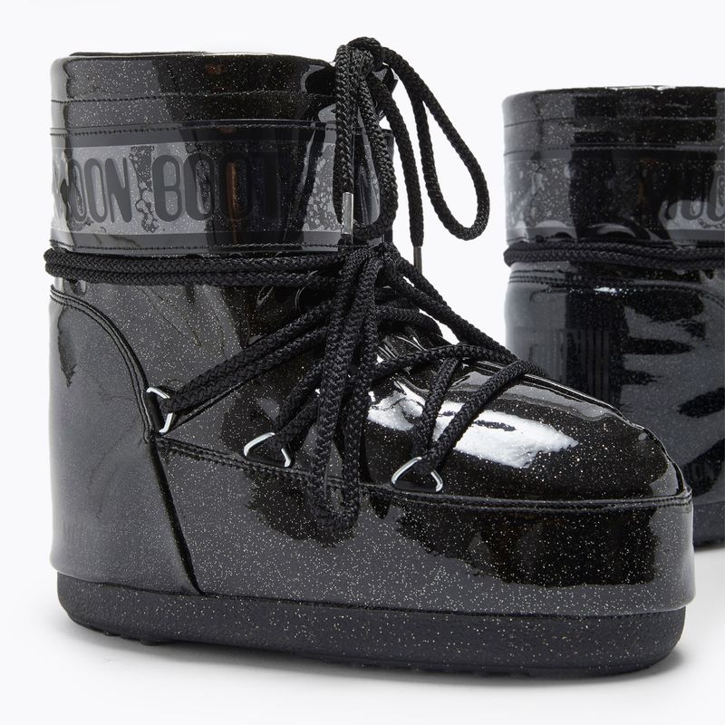 Women's Moon Boot Icon Low Glitter schwarz Schneestiefel 8