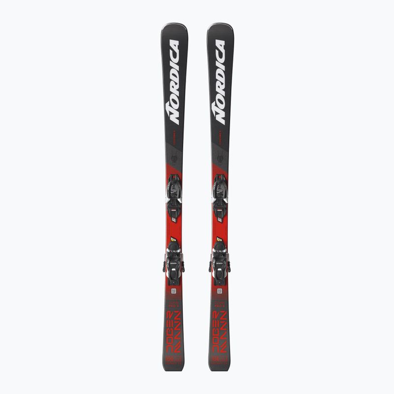 Kinderski Nordica Doberman Combi Pro S + Skibindungen J7.0 FDT anthracite/red