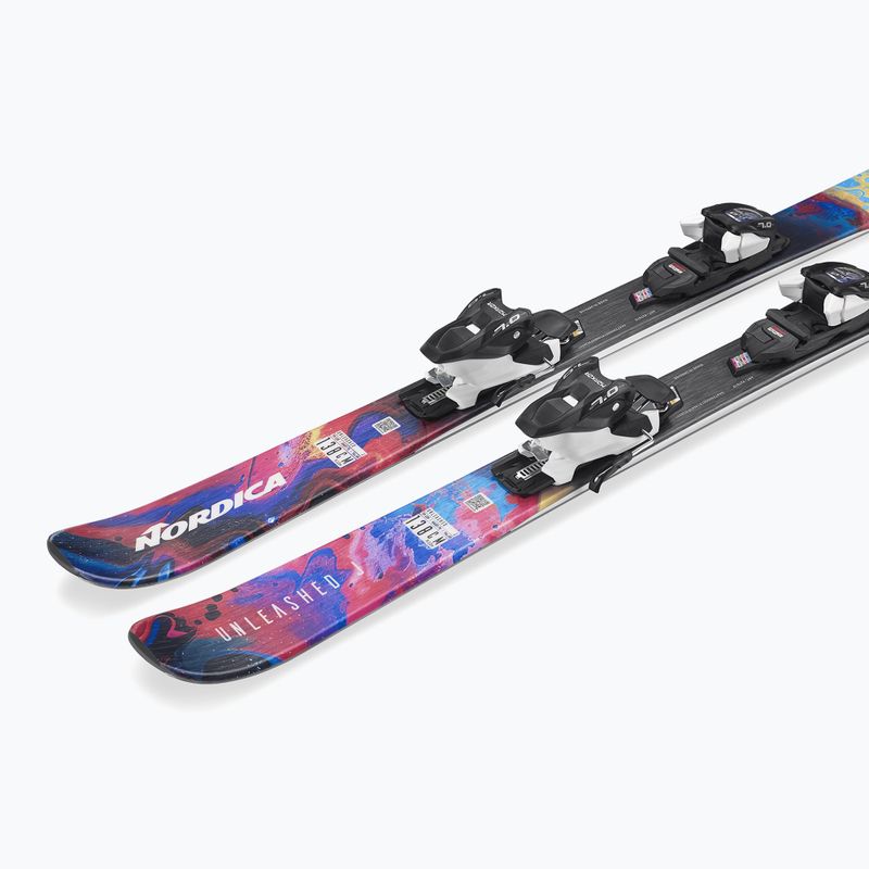 Kinder-Alpinski mit Bindung Nordica Unleashed JR + J7.0 FDT rainbow 6