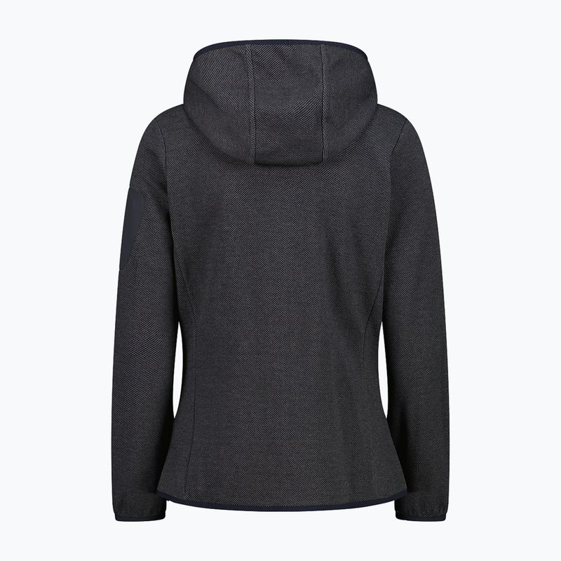 Damen-Trekkingpullover CMP 34H6376 Fix Hood black/cement 2
