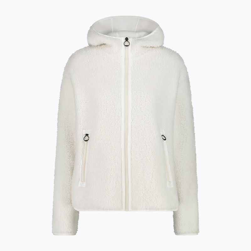 Damen-Fleecejacke CMP 35P3856 Long Teddy Highloft chalk white