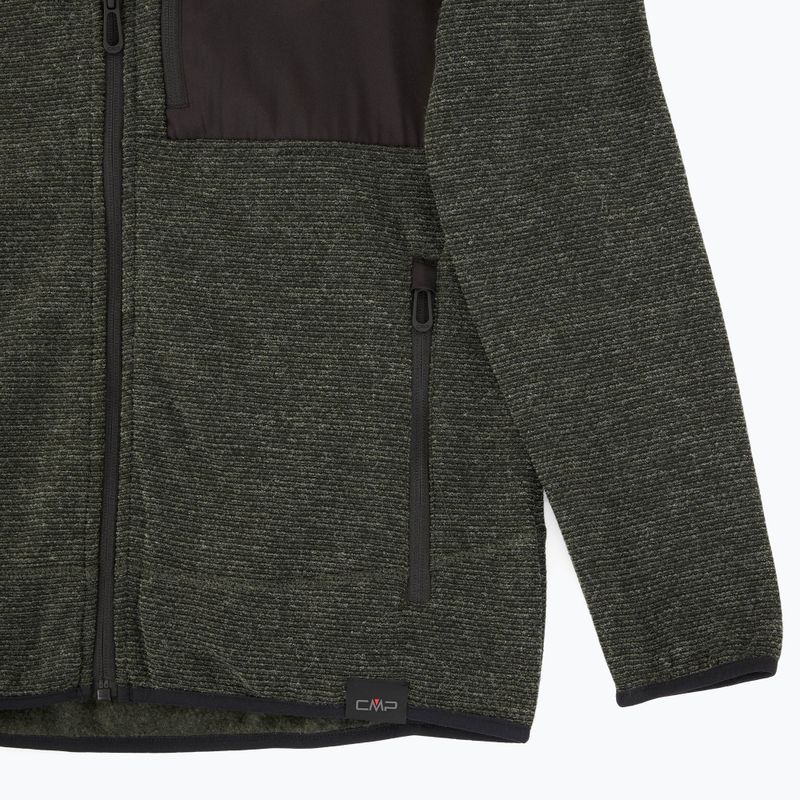 Fleece Hoodie Sweatshirt Herren CMP 35H3907 Melange Knitted forest melange/nero/ferrari 3