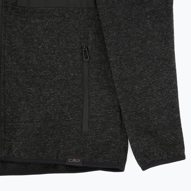 Fleece Hoodie Sweatshirt Herren CMP 35H3907 Melange Knitted antracite melange 3