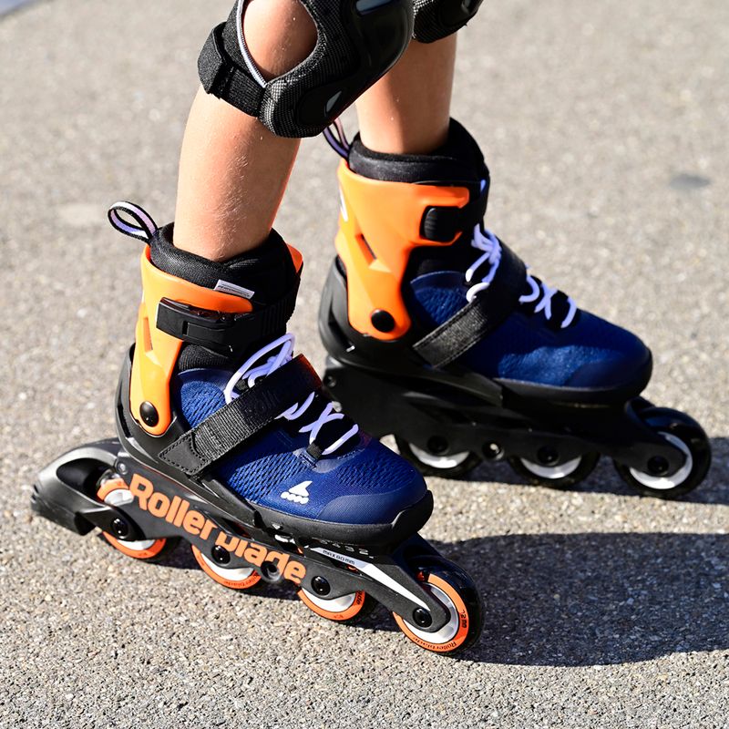 Rollerblade Microblade Kinder Rollschuhe navy blau und orange 07221900 174 10