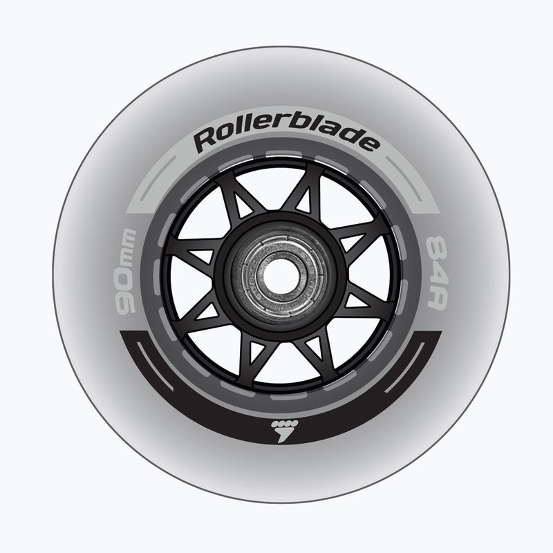 Inliner Räder z Kugellagermi Rollerblade Wheels XT 90 mm/84A + SG9 8 Stk. clear