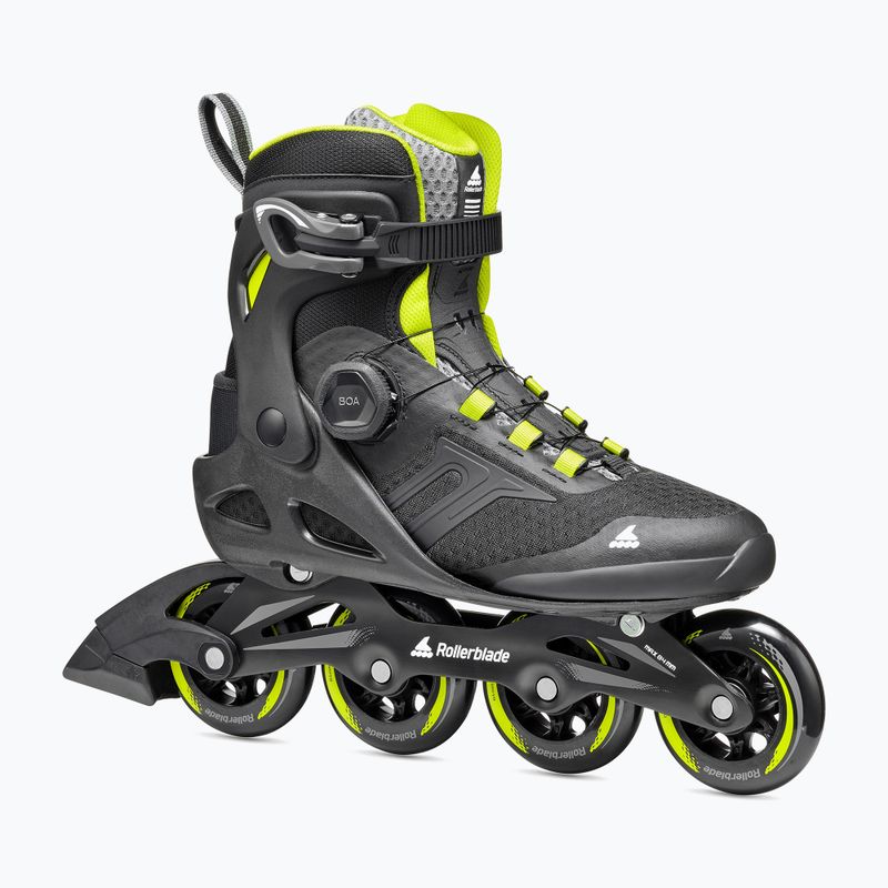 Herren Rollerblade Macroblade 84 BOA Rollerskates schwarz/grün 07370600 8
