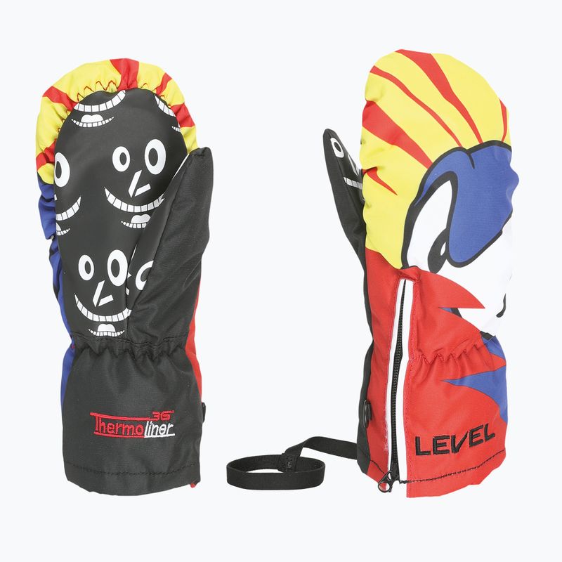 Kinder-Skihandschuhe Level Lucky Mitt yellow/blue