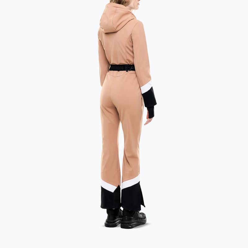 Damen-Skianzug EA7 Emporio Armani Pure Softshell Jumpsuit mocha mousse 2