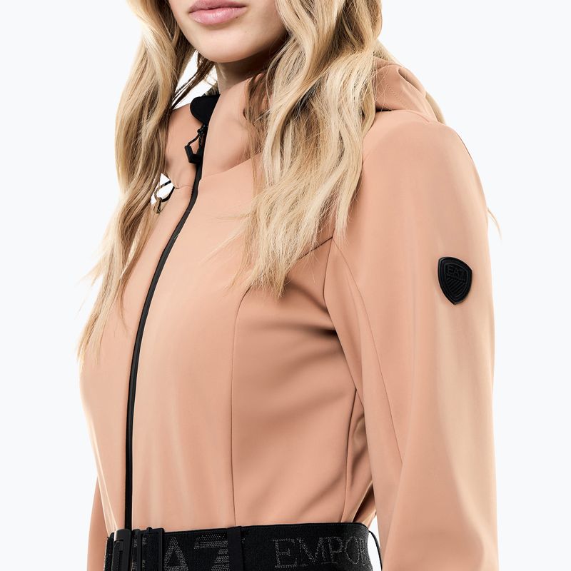 Damen-Skianzug EA7 Emporio Armani Pure Softshell Jumpsuit mocha mousse 3
