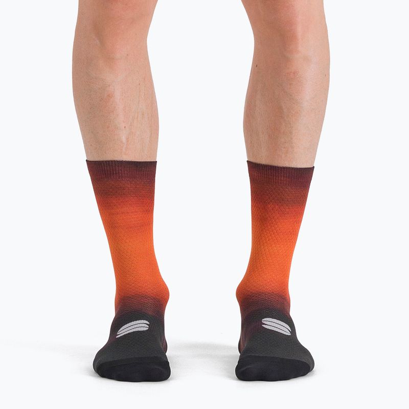 Sportful Supergiara Herren Radfahren Socken schwarz und orange 1122023.623 5
