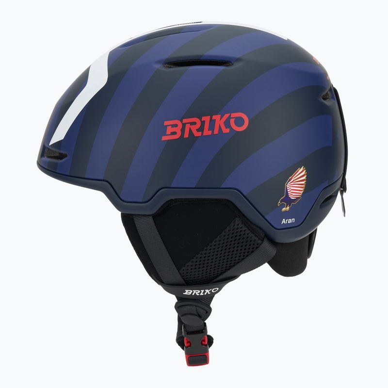 Skihelm Briko Aran USA matt tangaroa blue/biscay blue/cardinal red/white 3