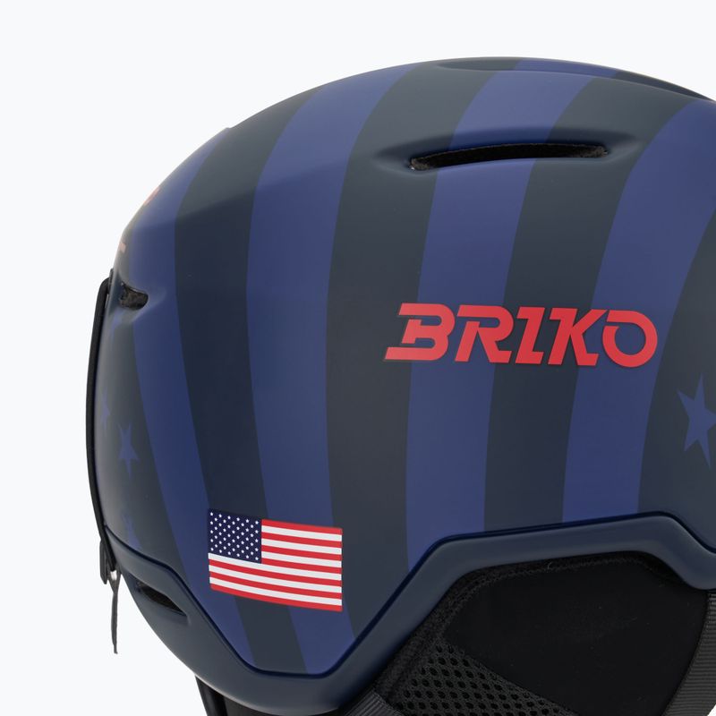 Skihelm Briko Aran USA matt tangaroa blue/biscay blue/cardinal red/white 7