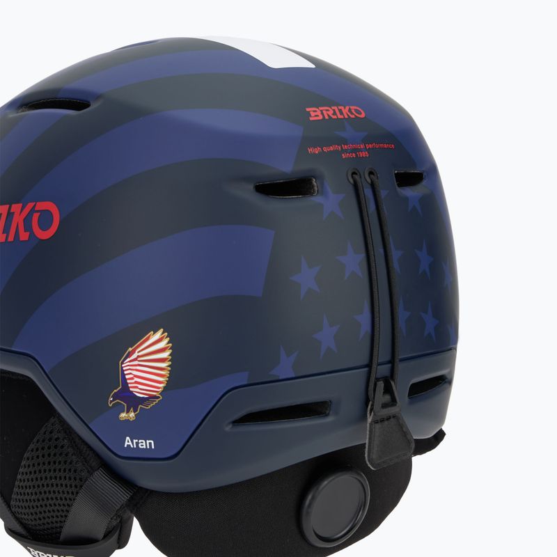 Skihelm Briko Aran USA matt tangaroa blue/biscay blue/cardinal red/white 8