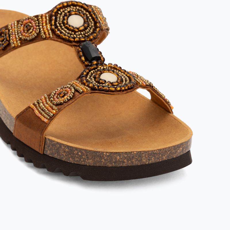 Damen-Pantoletten Scholl New Bogota Wedge Med cognac/multi 7
