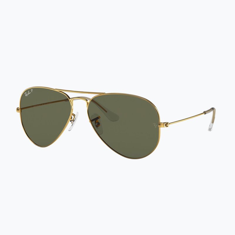 Sonnenbrille Ray-Ban Aviator Classic arista gold/green g-15 polarized 4
