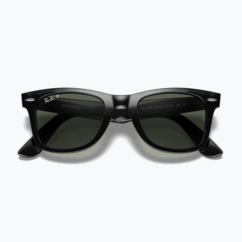 Sonnenbrille Ray-Ban Wayfarer Classic black/green polarized 3