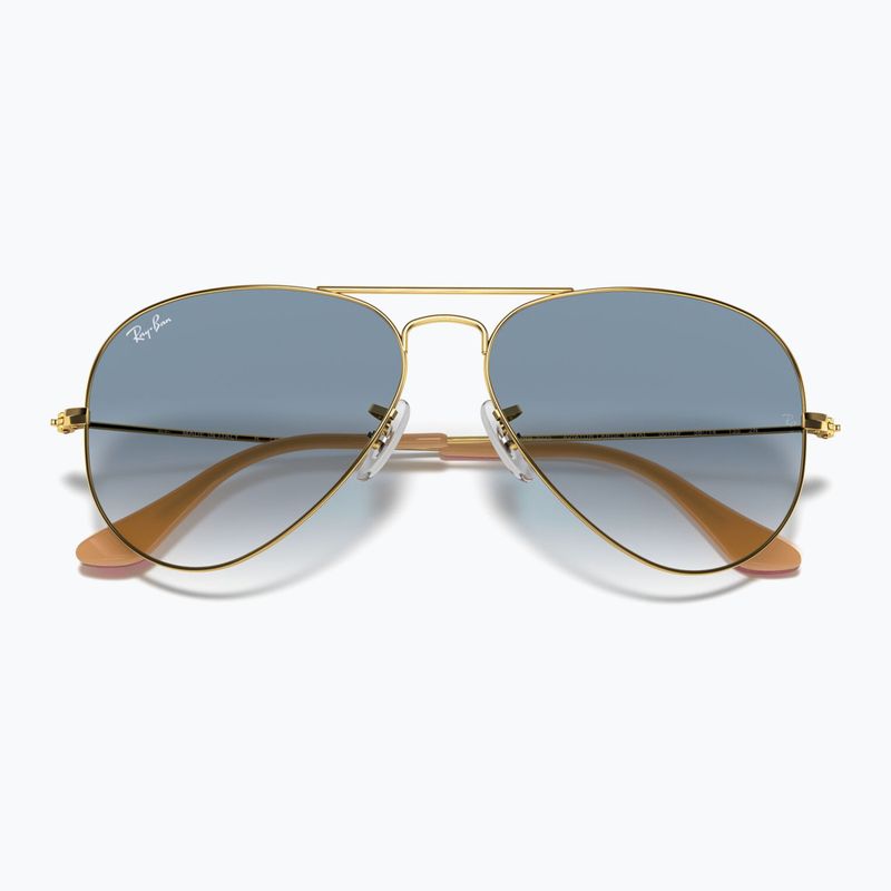 Sonnenbrille Ray-Ban Aviator Classic arista gold/light blue 3