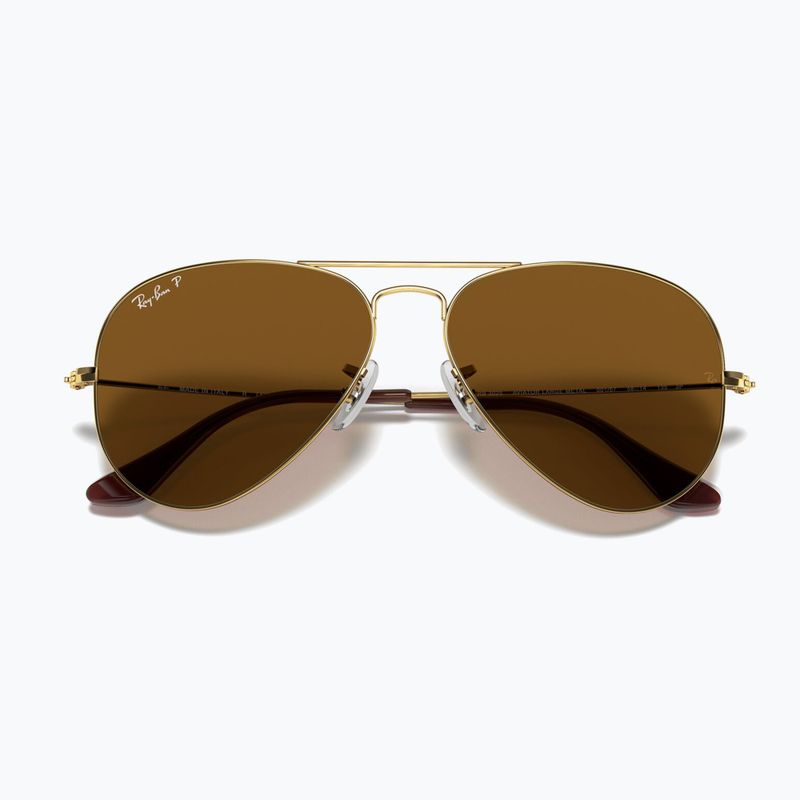 Sonnenbrille Ray-Ban Aviator Classic arista gold/brown polarized 3
