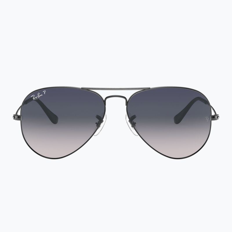 Sonnenbrille Ray-Ban Aviator Classic gunmetal/blue polarized 2