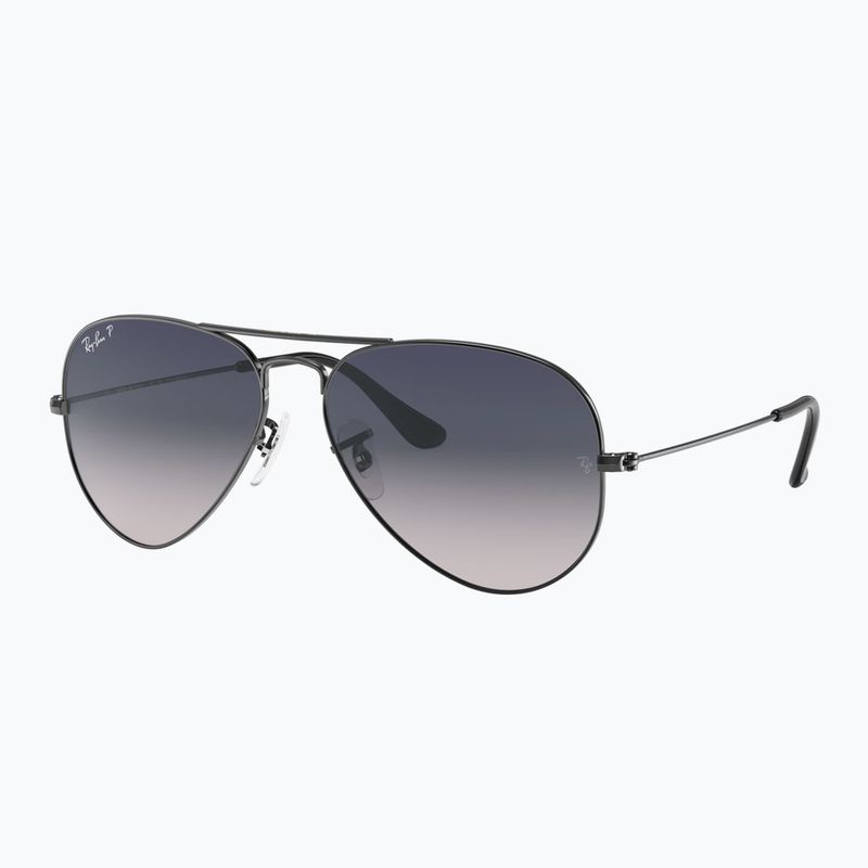 Sonnenbrille Ray-Ban Aviator Classic gunmetal/blue polarized 4