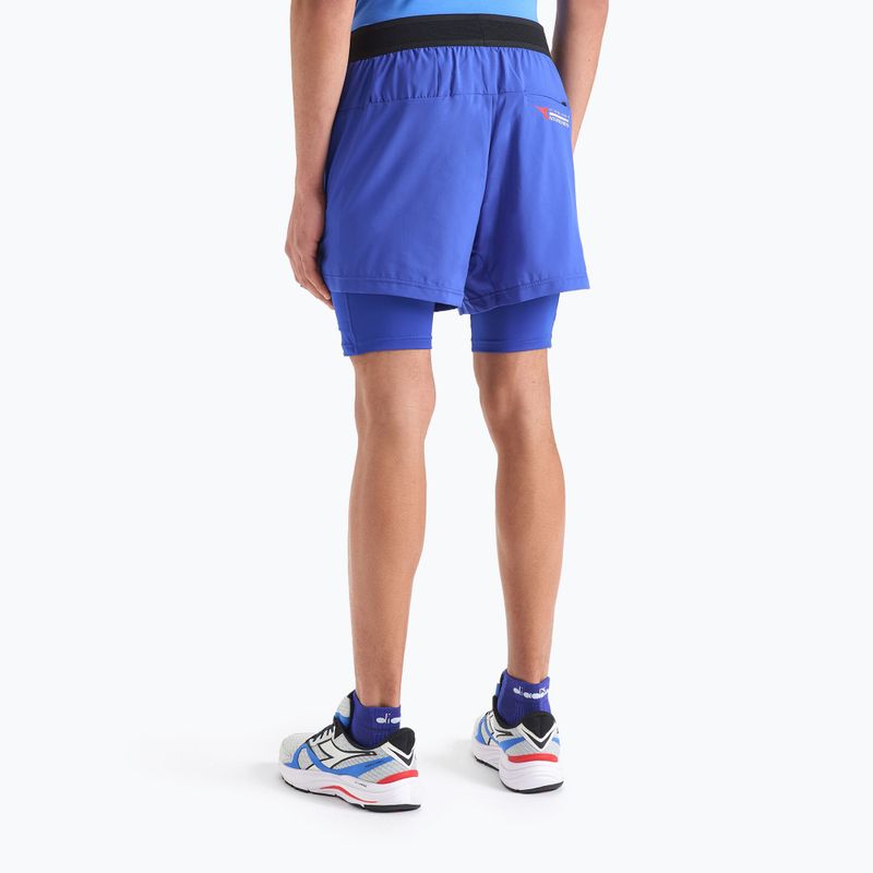 Herren Diadora Double Layer Bermuda Be One Laufshorts blau DD-102.179162-60050 2