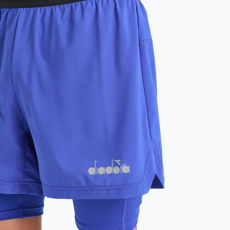 Herren Diadora Double Layer Bermuda Be One Laufshorts blau DD-102.179162-60050 4