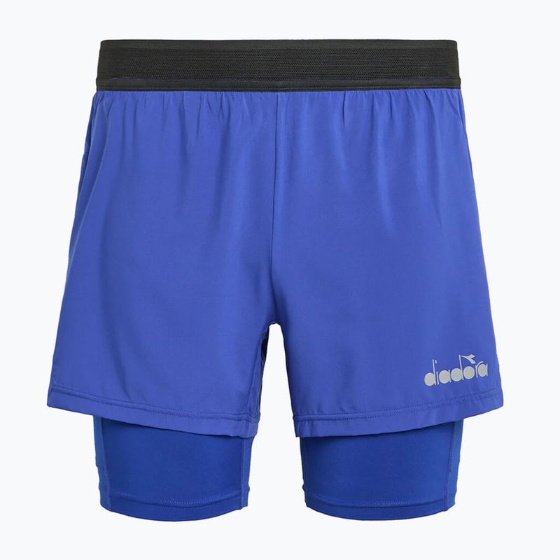 Herren Diadora Double Layer Bermuda Be One Laufshorts blau DD-102.179162-60050 6