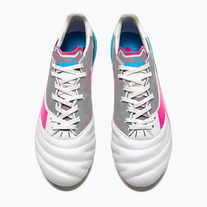Herren Diadora Brasil Elite Veloce GR ITA LPX Fußballschuhe weiß/rosa fluo/blau fluo 13