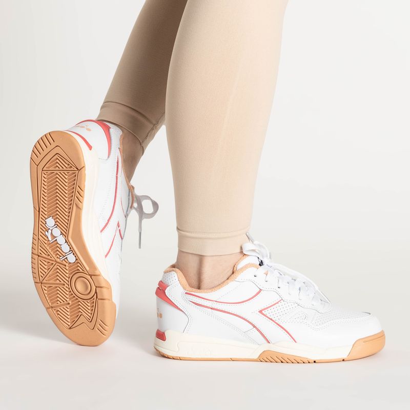 Diadora Winner bianco/rosa pesca pallida Schuhe 2