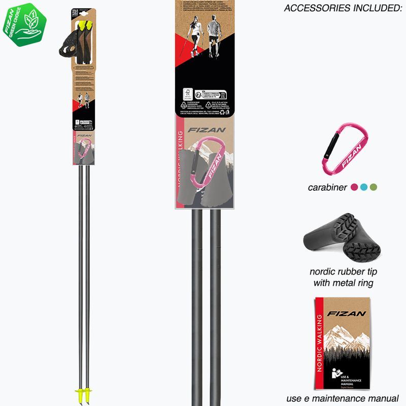 Nordic-Walking-Stöcke Fizan Carbon Pro yellow 7