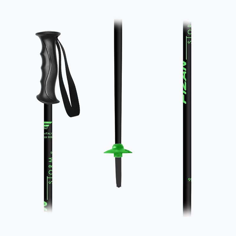 Kinder-Skistöcke Fizan Storm Jr black/green 2