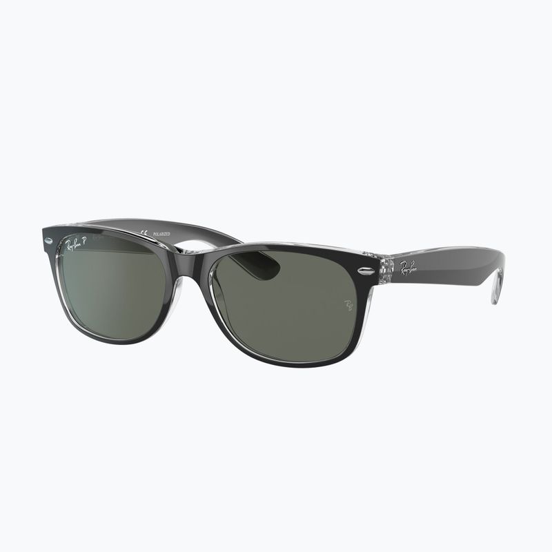 Sonnenbrille Ray-Ban New Wayfarer Classic matte black transparent/green g-15 4