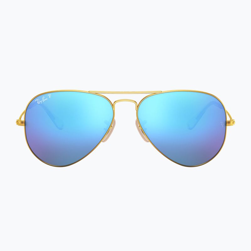 Sonnenbrille Ray-Ban Aviator Classic matt gold/blue polarized 2