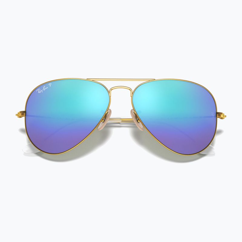 Sonnenbrille Ray-Ban Aviator Classic matt gold/blue polarized 3