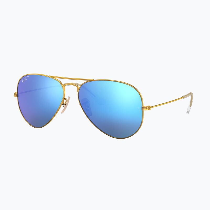 Sonnenbrille Ray-Ban Aviator Classic matt gold/blue polarized 4