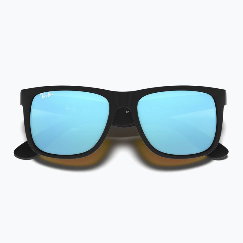 Sonnenbrille Ray-Ban Justin Classic matt black gum/blue mirror 3