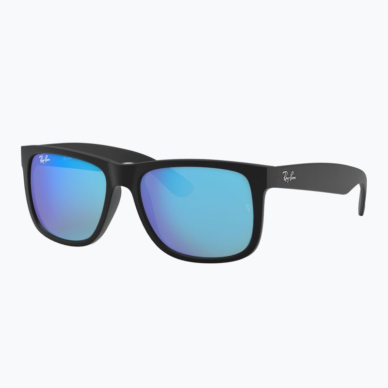 Sonnenbrille Ray-Ban Justin Classic matt black gum/blue mirror 4