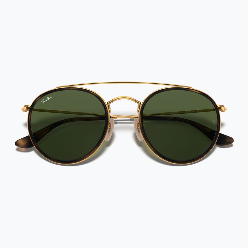 Sonnenbrille Ray-Ban Round Double Bridge arista gold/green g-15 3