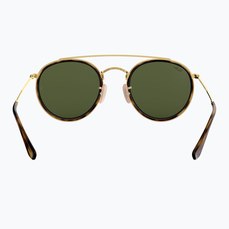 Sonnenbrille Ray-Ban Round Double Bridge arista gold/green g-15 5