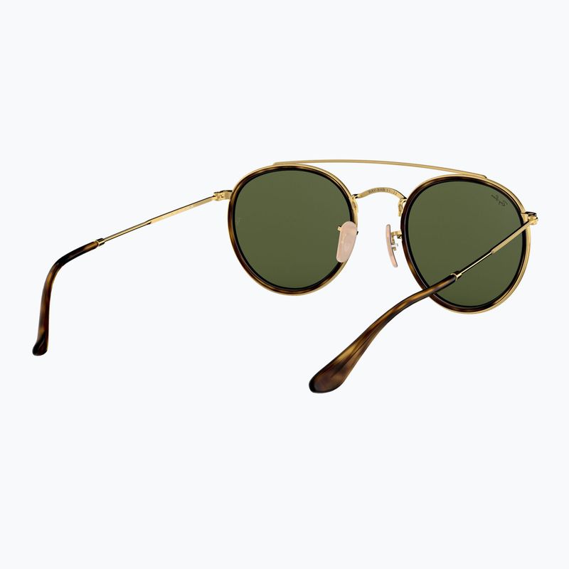 Sonnenbrille Ray-Ban Round Double Bridge arista gold/green g-15 6