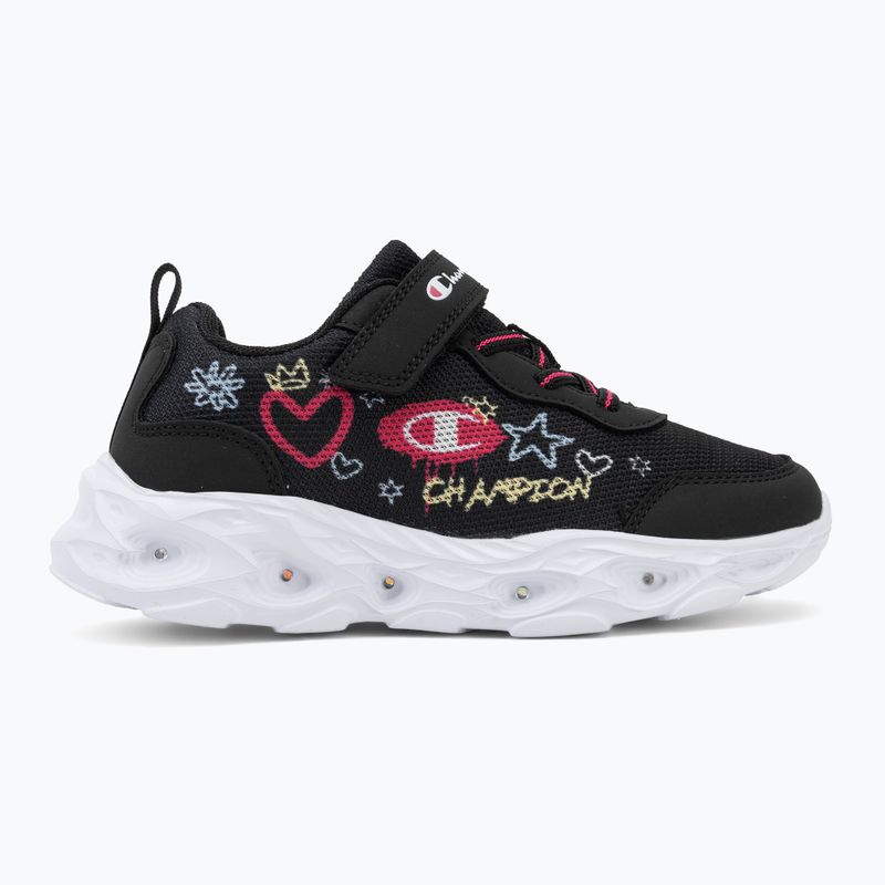 Kinderschuhe Champion Funfair Print G PS Low Cut new black/fluorescent pink/imperial light blue 2