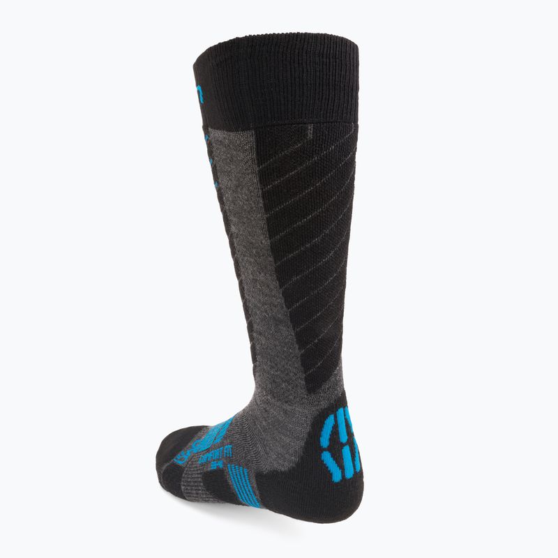Skisocken für Männer UYN Ski Comfort Fit medium grey/melange/azure 2