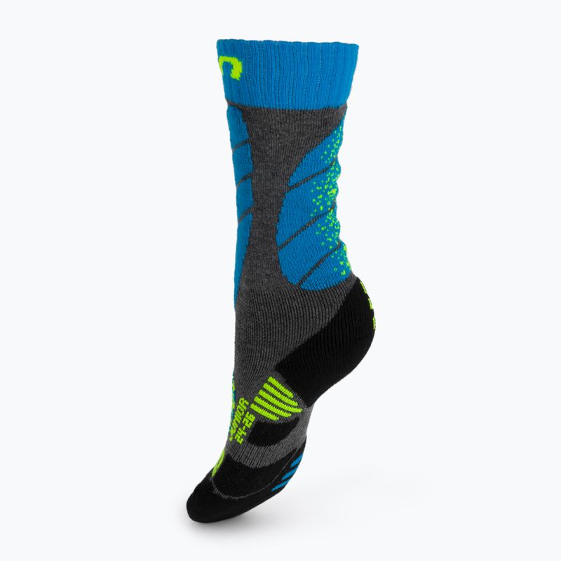 Skisocken für Kinder UYN Ski Junior medium grey melange/turquoise 2