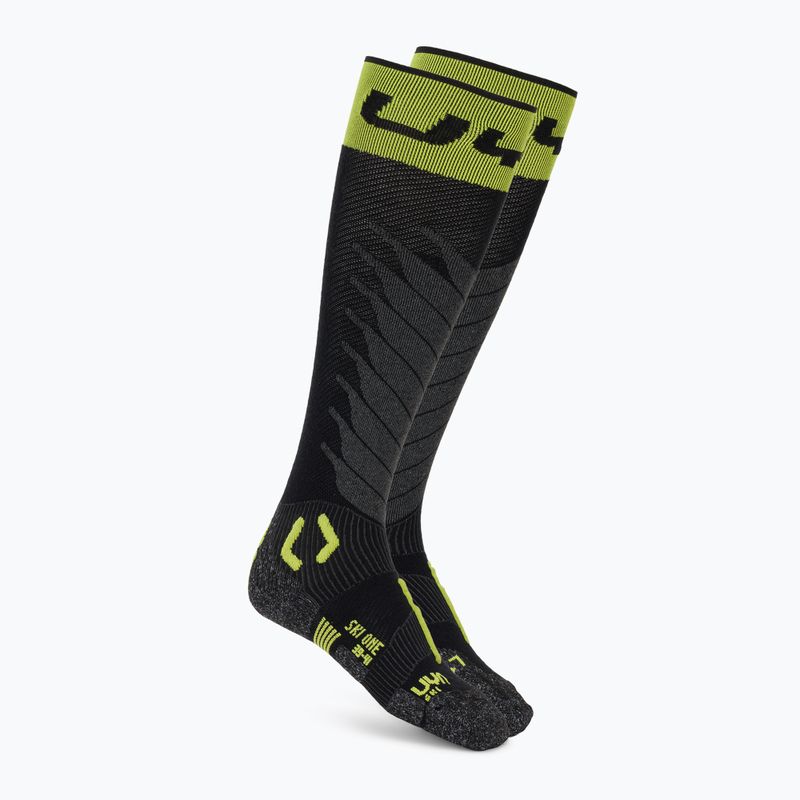Skisocken Herren UYN Ski One Merino black/lime